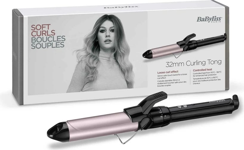 Figaro BaByliss Pro 180 C332E Sublim'Touch, 32 mm, e zezë/rozë