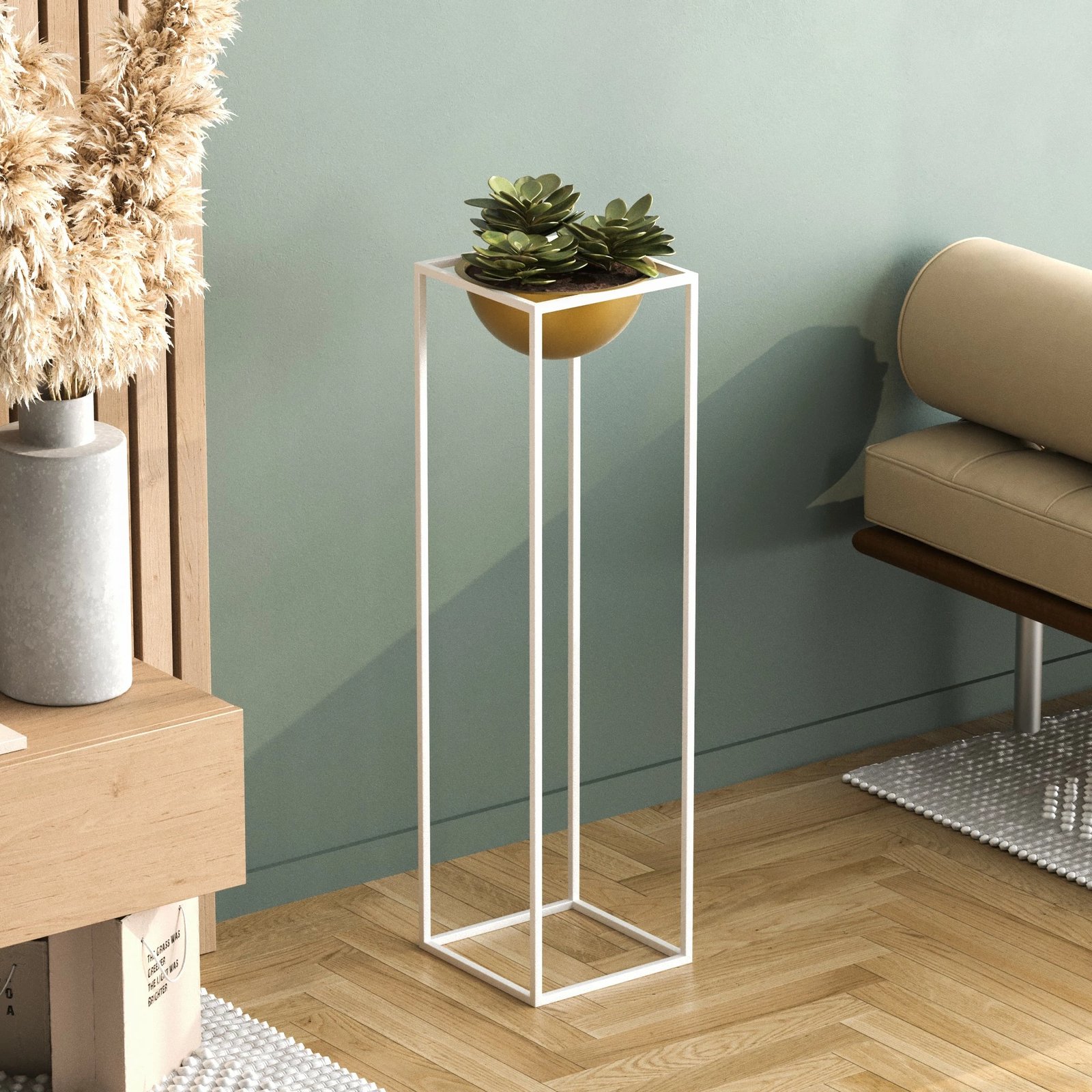 Vazo dekorative, e bardhë dhe ari, GED-020-C Vazo dekorative, e bardhë dhe ari, GED-020-C