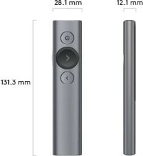 Telekomandë prezantimi Logitech Spotlight, Bluetooth/RF, USB, 30 m, Gri Telekomandë prezantimi Logitech Spotlight, Bluetooth/RF, USB, 30 m, Gri