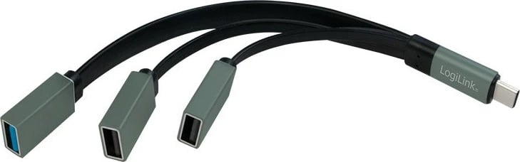 Hub USB-C LogiLink UA0315, 3 porta, zi/argjendtë