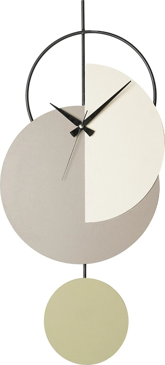 Orë muri dekorative prej metali, Wallity, Madeco, ngjyrë hiri, jeshile, krem