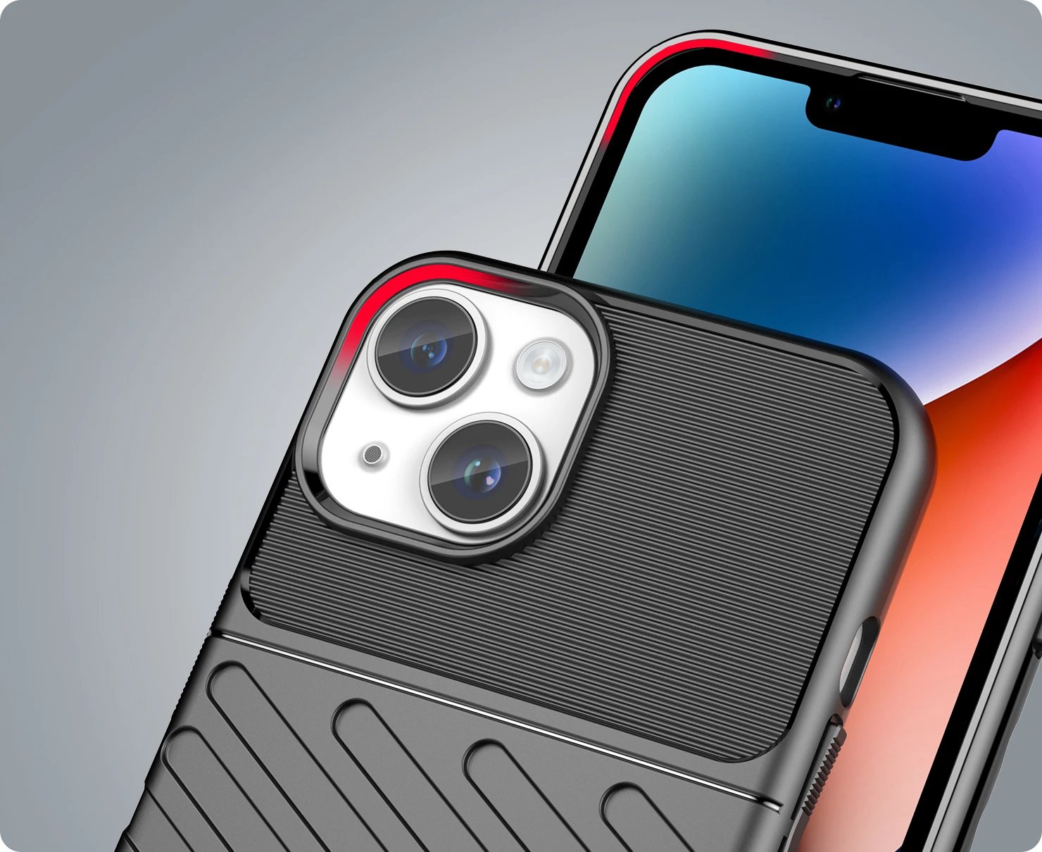 Mbështjellës iPhone 14 Plus Hurtel Thunder Case, i zi