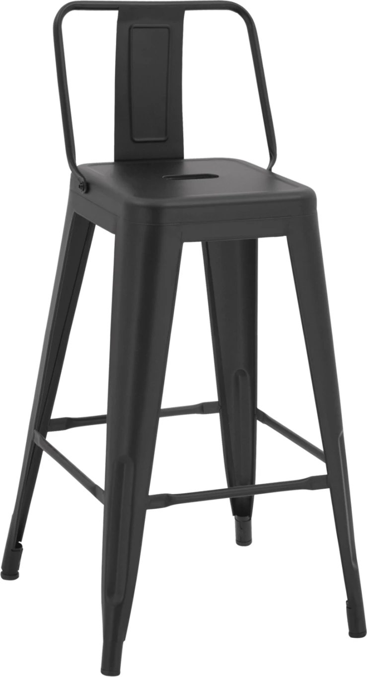 Karrige për bar, lartësi mesatare, MELITA-PRO, FH8574.42, metal, ngjyrë e zezë mat, 43x43x88H cm