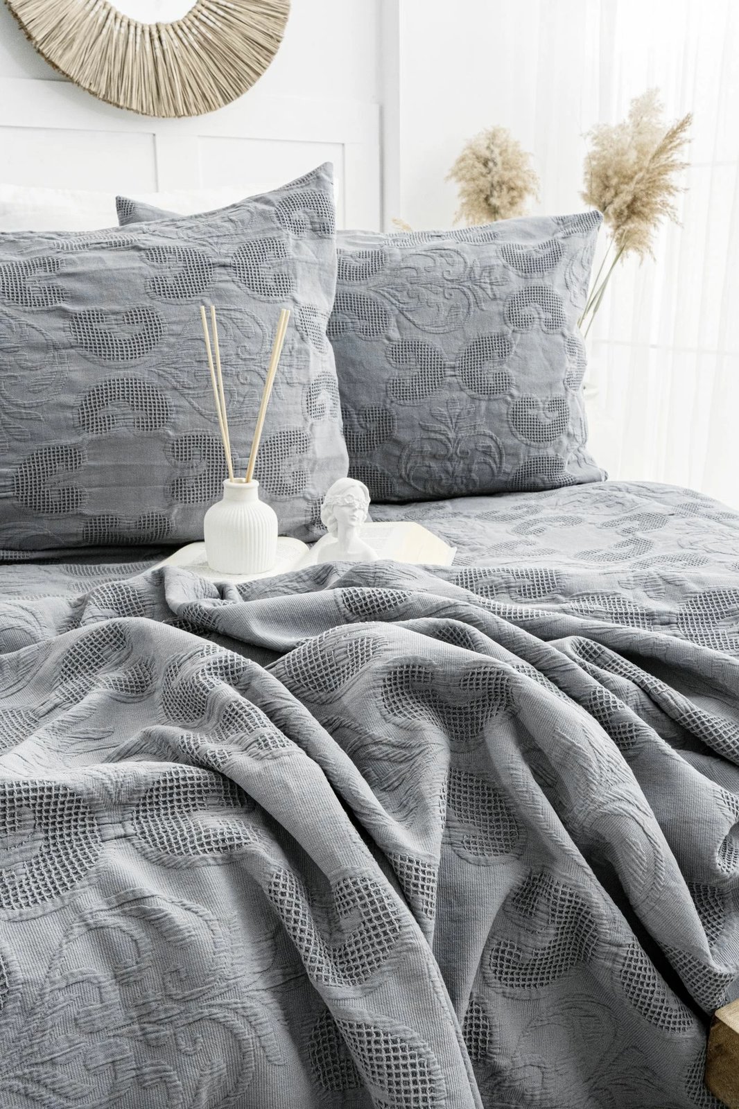 Set mbulesë dysheku dopio, ngjyrë antracit, Italo