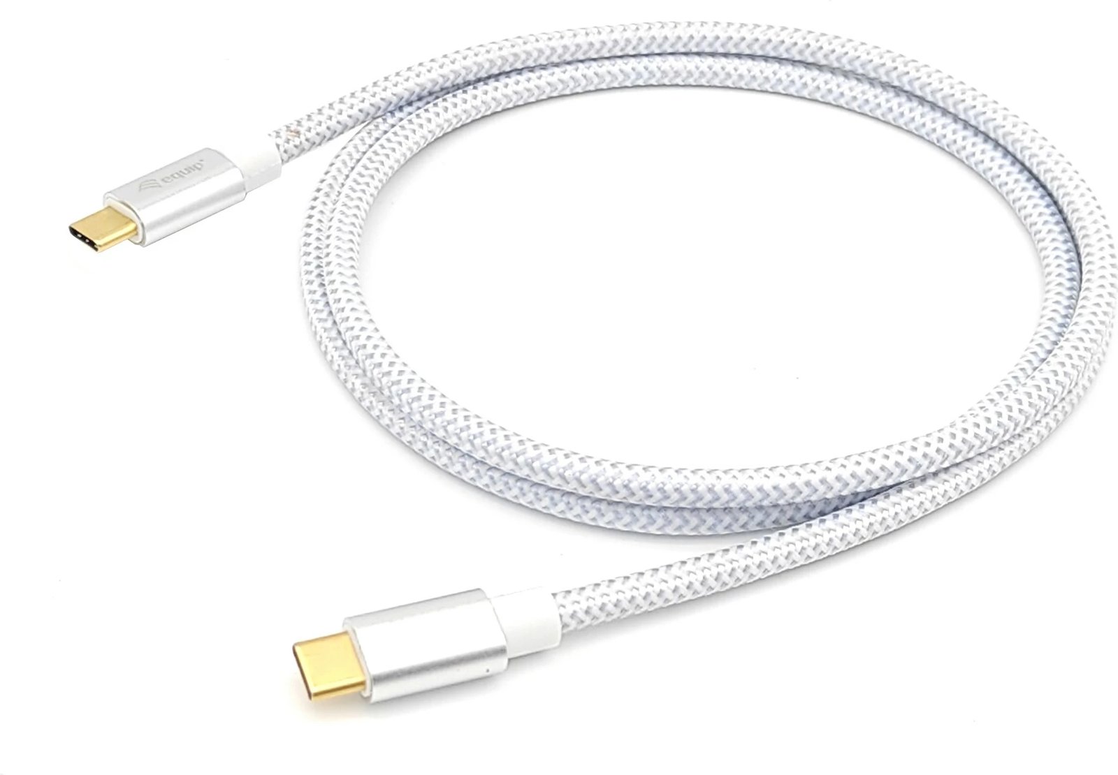 Kabëll USB C në USB C Equip USB 3.2 Gen 2, 1m, 100W, argjendtë/bardhë