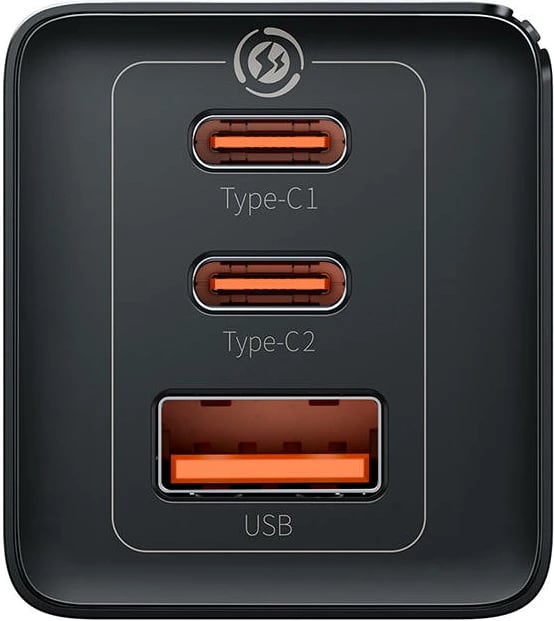 Karikues elektrik Baseus GaN5 Pro, 65W, 2x USB-C + USB, i zi