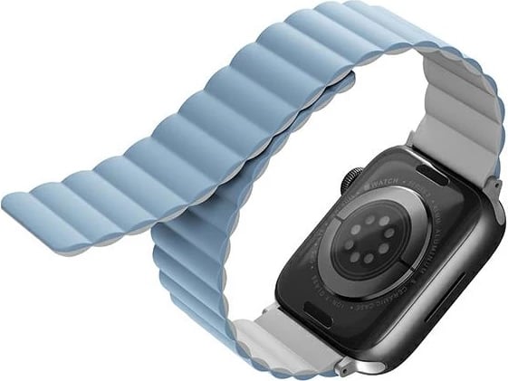 Rrip magnetik për Apple Watch UNIQ Revix, dyngjyrësh, silikon, bardhë dhe kaltër