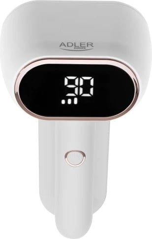 Makinë heqëse pushash Adler AD 9622, dy koka, LCD, 3 shpejtësi, depozitë 140 ml, bateri 1800 mAh, USB-C, e bardhë me ari