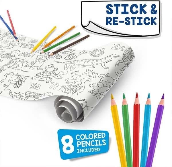 Letër ngjitëse për vizatim Carioca ABC, me 8 lapsa me ngjyra