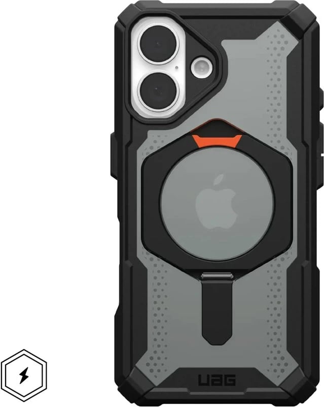 Mbështjellës Urban Armor Gear Plasma XTE për celular, për Apple, 6.1", TPU, zi-portokalli