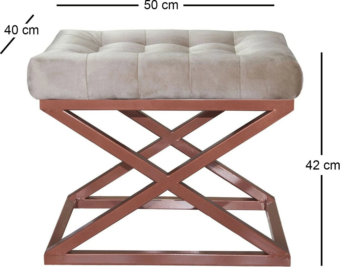 Pouf Atelier del Sofa, ngjyrë bakri dhe krem