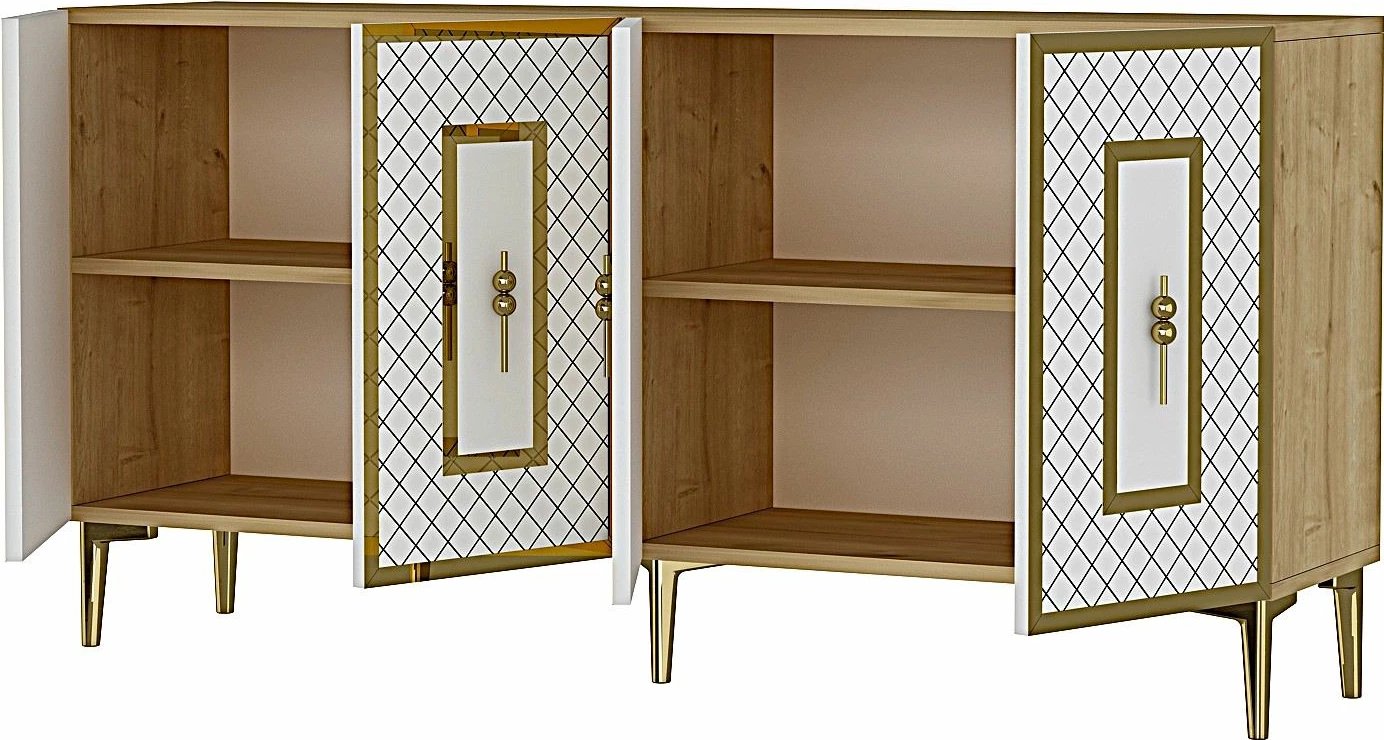 Konsol Skye Decor, Puma 150, ngjyrë lis safir, e bardhë, ari