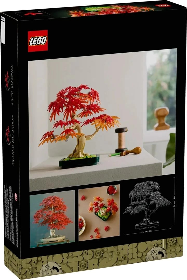 Set LEGO Japanese Red Maple Bonsai Tree 10348, për të rritur, 220mm, e kuqe/portokalli