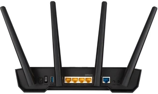 Router Asus TUF-AX3000 V2, WiFi 6, 4 LAN, 1 WAN, 1 USB, i zi/verdhe