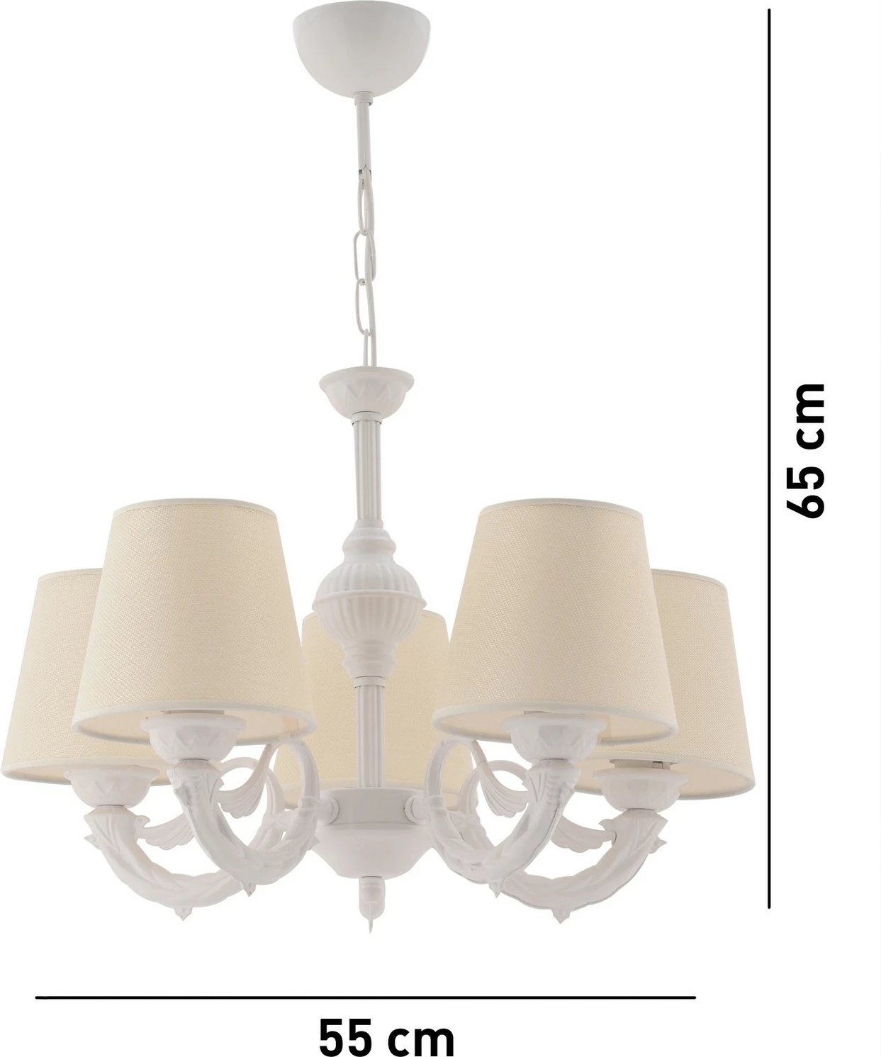 Llambadar Opviq Fiona, krem dhe bardhë