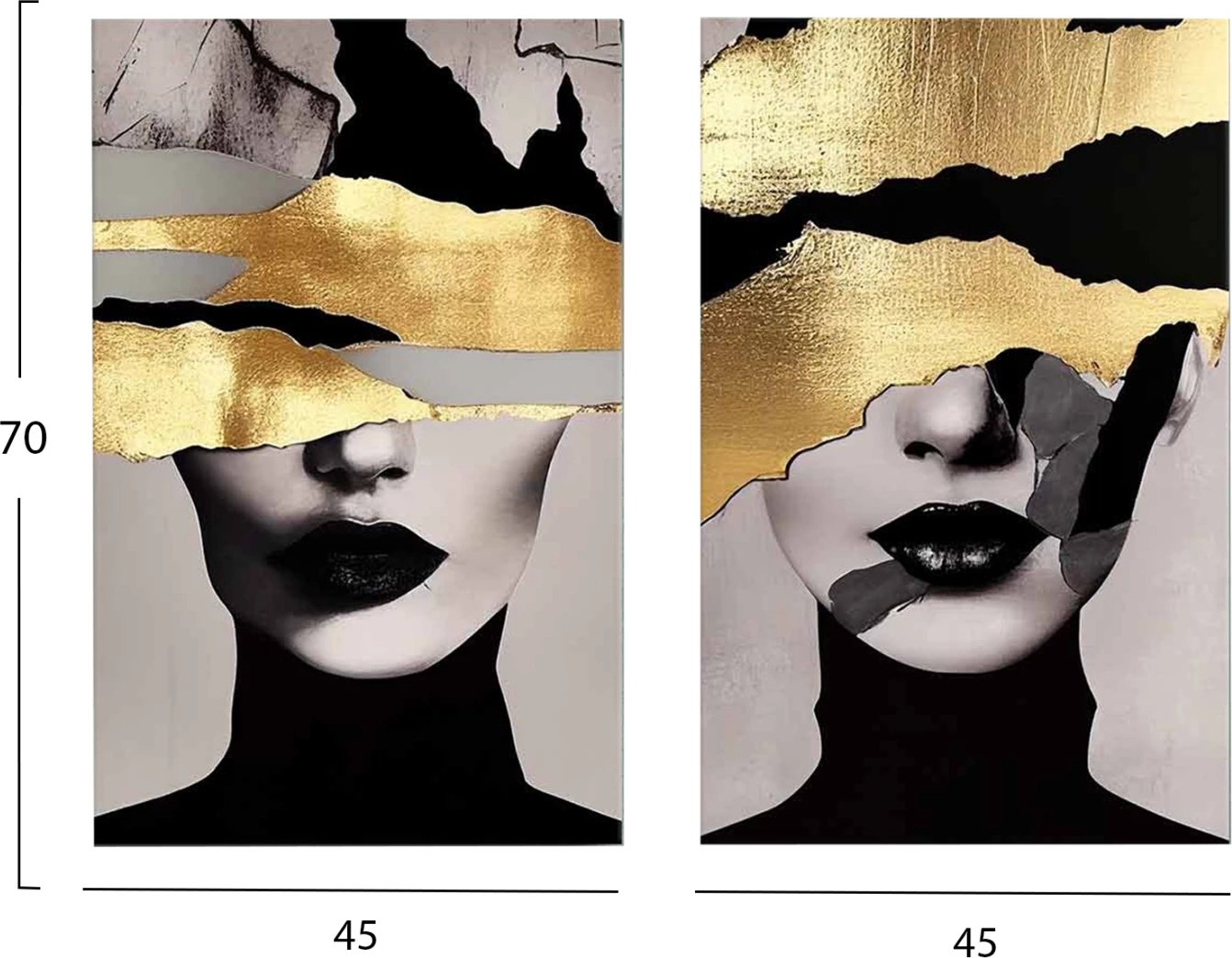 Pikturë muri set 2 copë, seri GOBI, kanavacë e printuar, 45x2.8x70cm