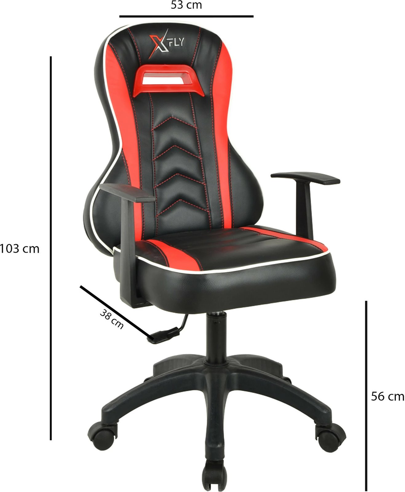 Karrige gaming Skye Decor, XFly Luppo, e kuqe