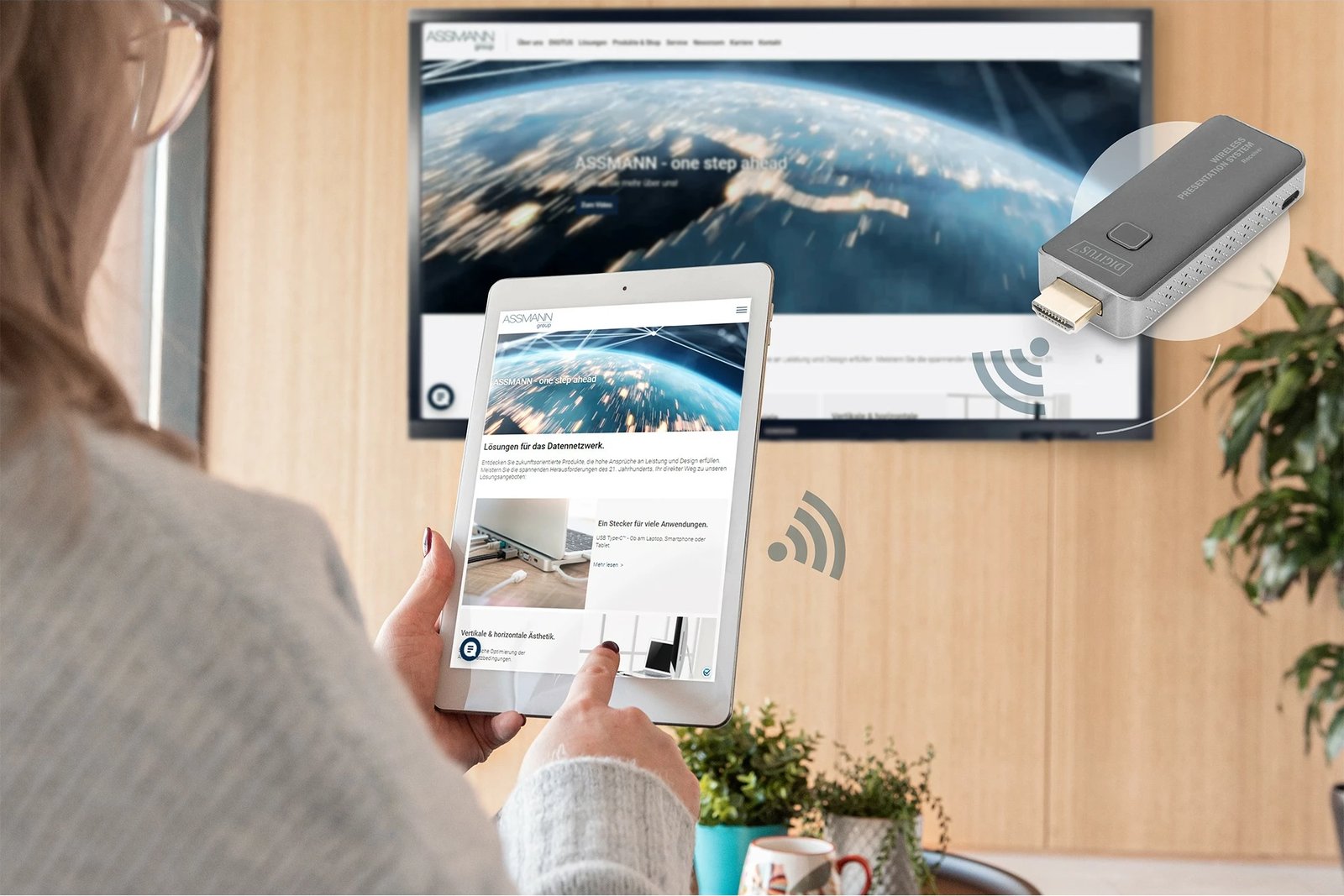 Sistem prezantimi pa tela Digitus Click & Present Mini, AV transmitter & receiver, Full HD, i zi