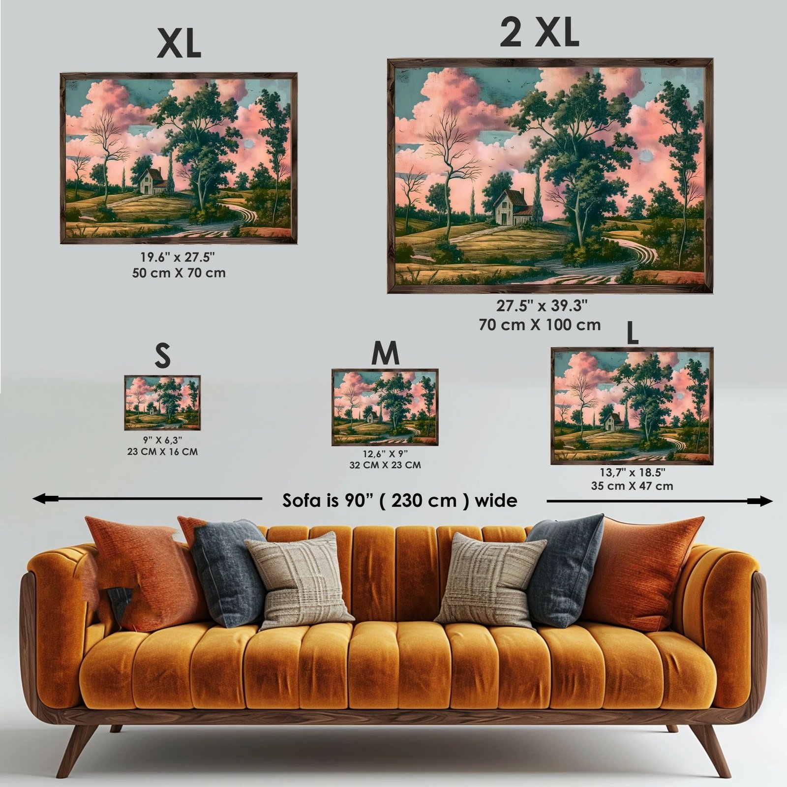 Pikturë dekorative me kornizë MDF, shumëngjyrëshe, Wallity, GE193-L