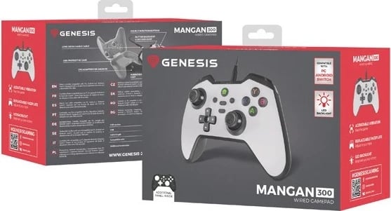 Gamepad Genesis Mangan 300, i bardhë Gamepad Genesis Mangan 300, i bardhë