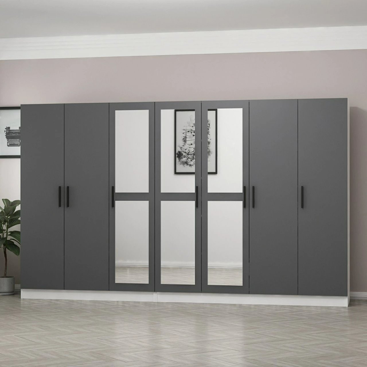 Dollap Skye Decor, ngjyrë antracit, 315x210x52cm