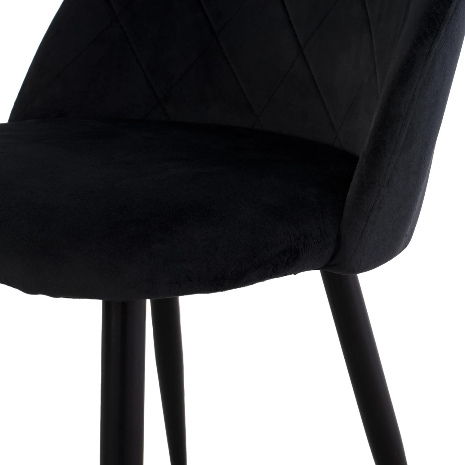 Karrige ODED me këmbë metalike të zeza & kadife të zezë FH8731.14 45x52x77 cm, set prej 4 copë