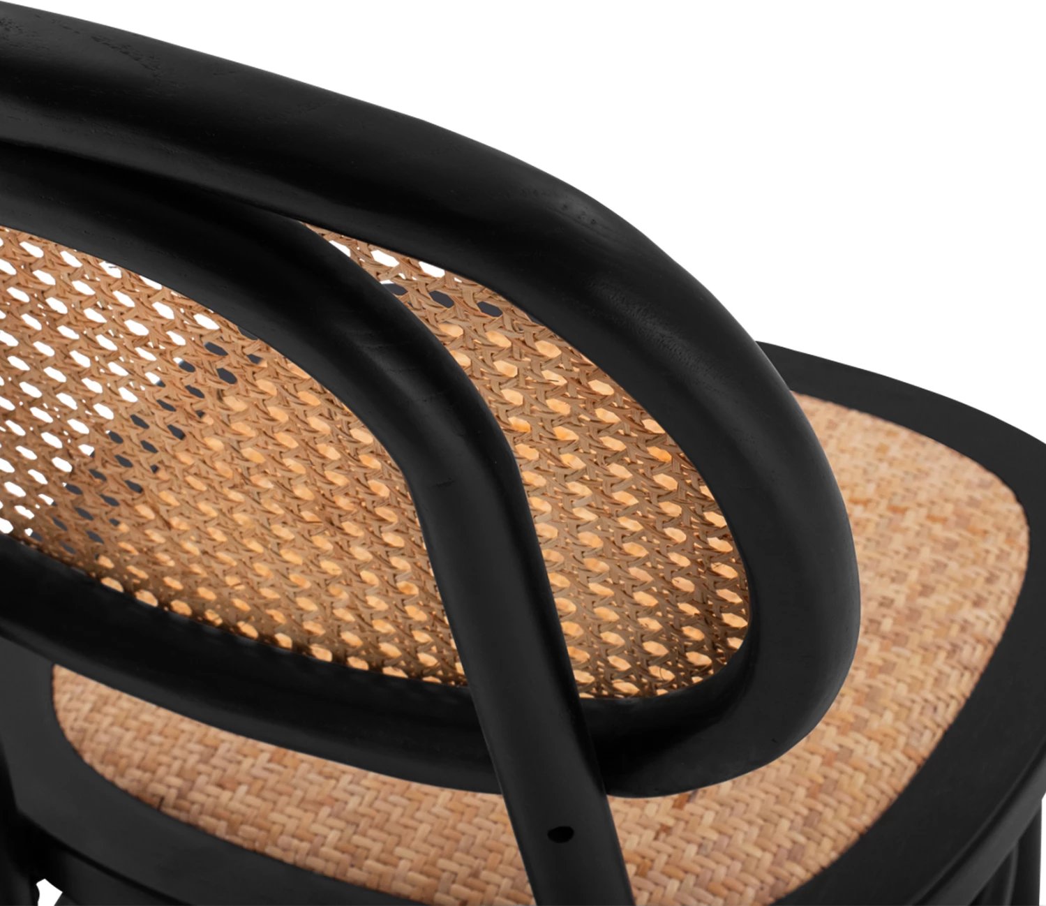 Karrige druri me ratan, ngjyrë e zezë, FH8747, 44x51x87 cm