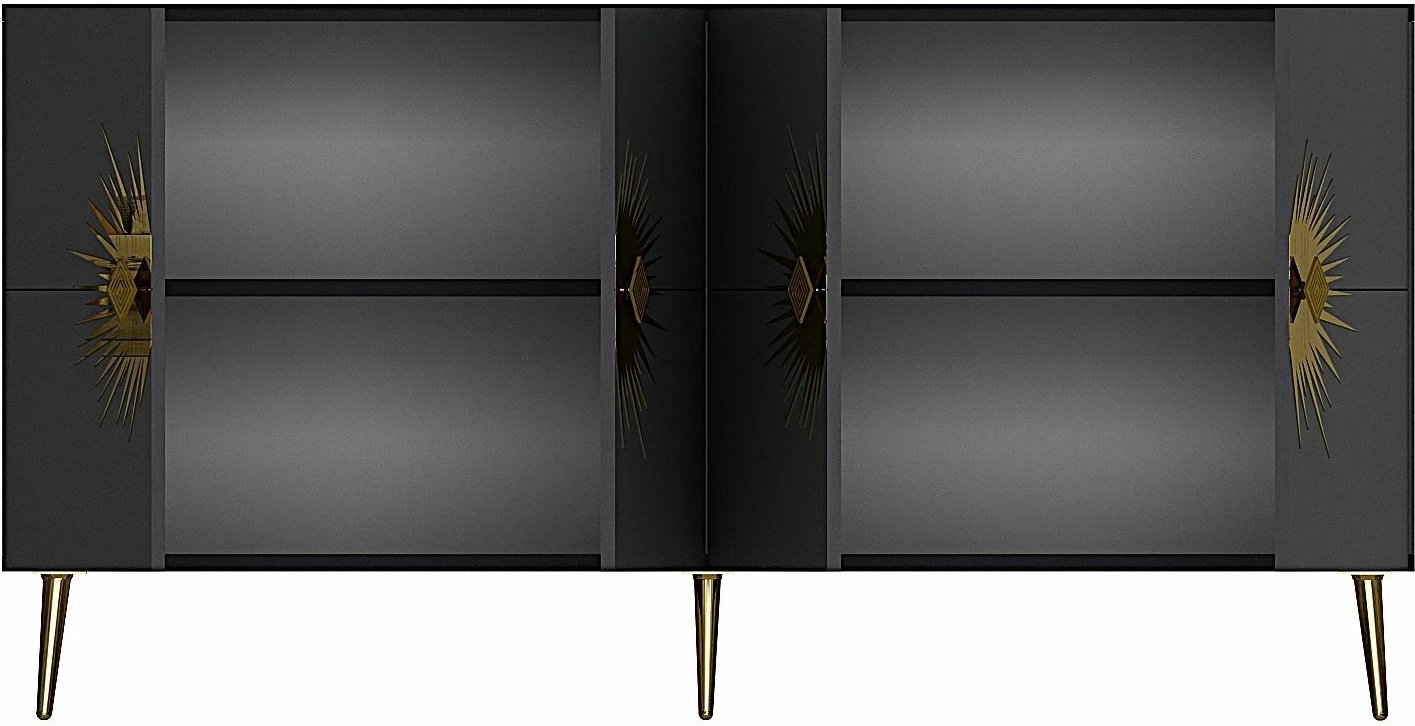 Konsol Skye Decor, ngjyrë antracit dhe ari, Nida KB150