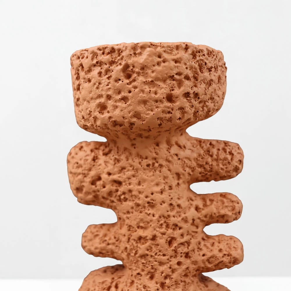 Mbajtës qiriri dekorativ KYCLADIC I, rrëshirë, portokalli, 12x10x20cm