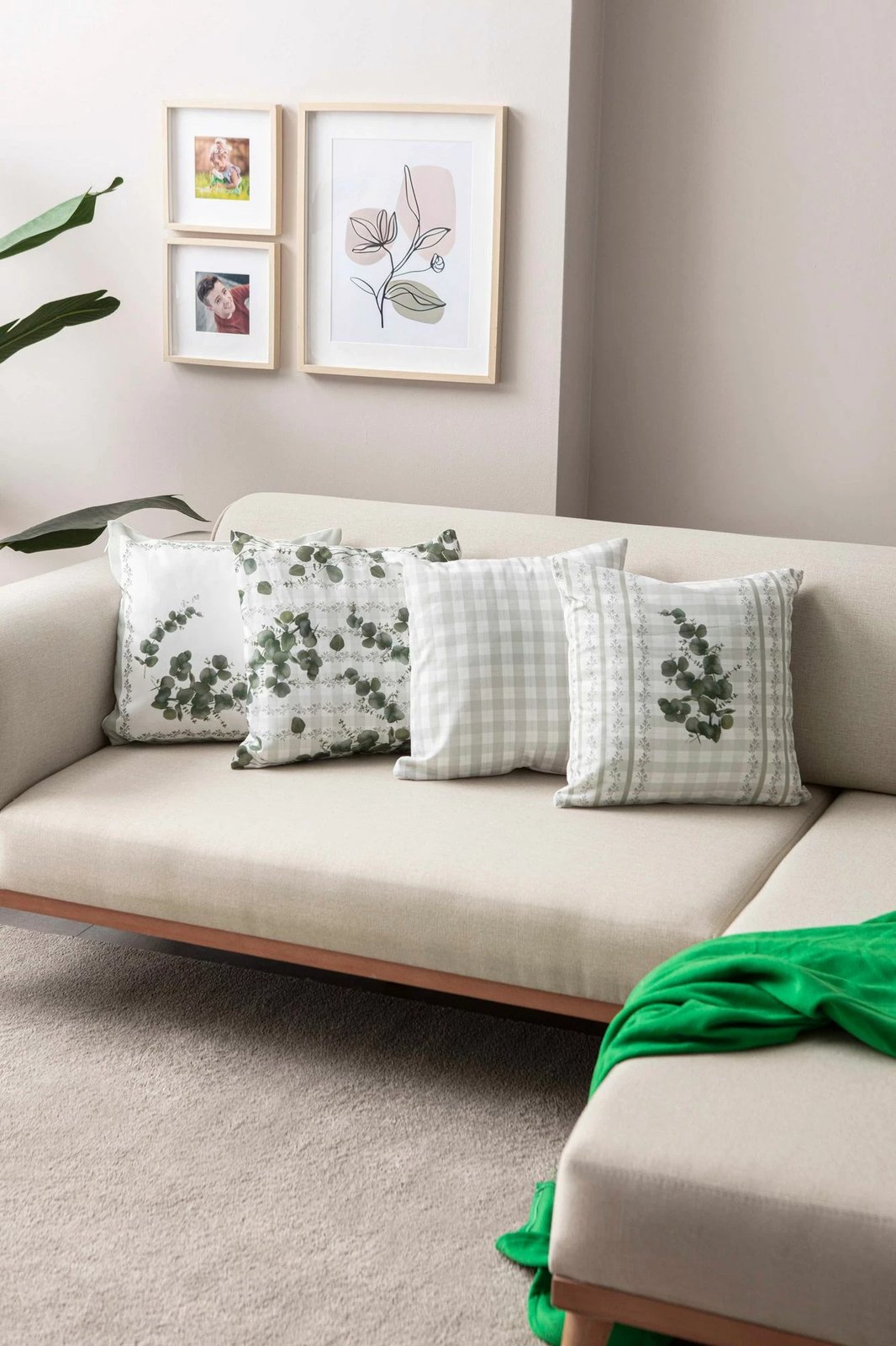 Set mbulesash për jastëkë (4 copë), Evila Originals, e gjelbër, 2028