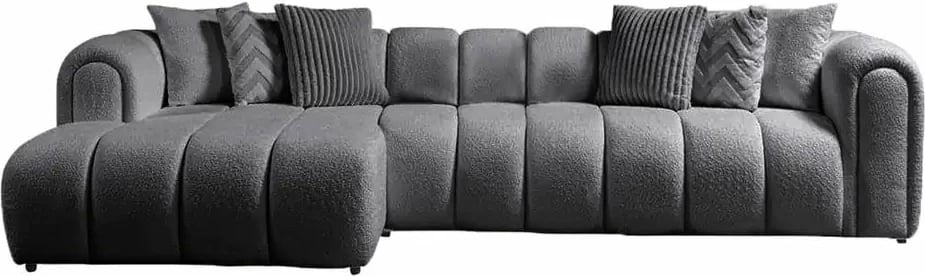 Kënd-sofë Atelier del Sofa, N-Line, kënd majtas, ngjyrë gri e errët