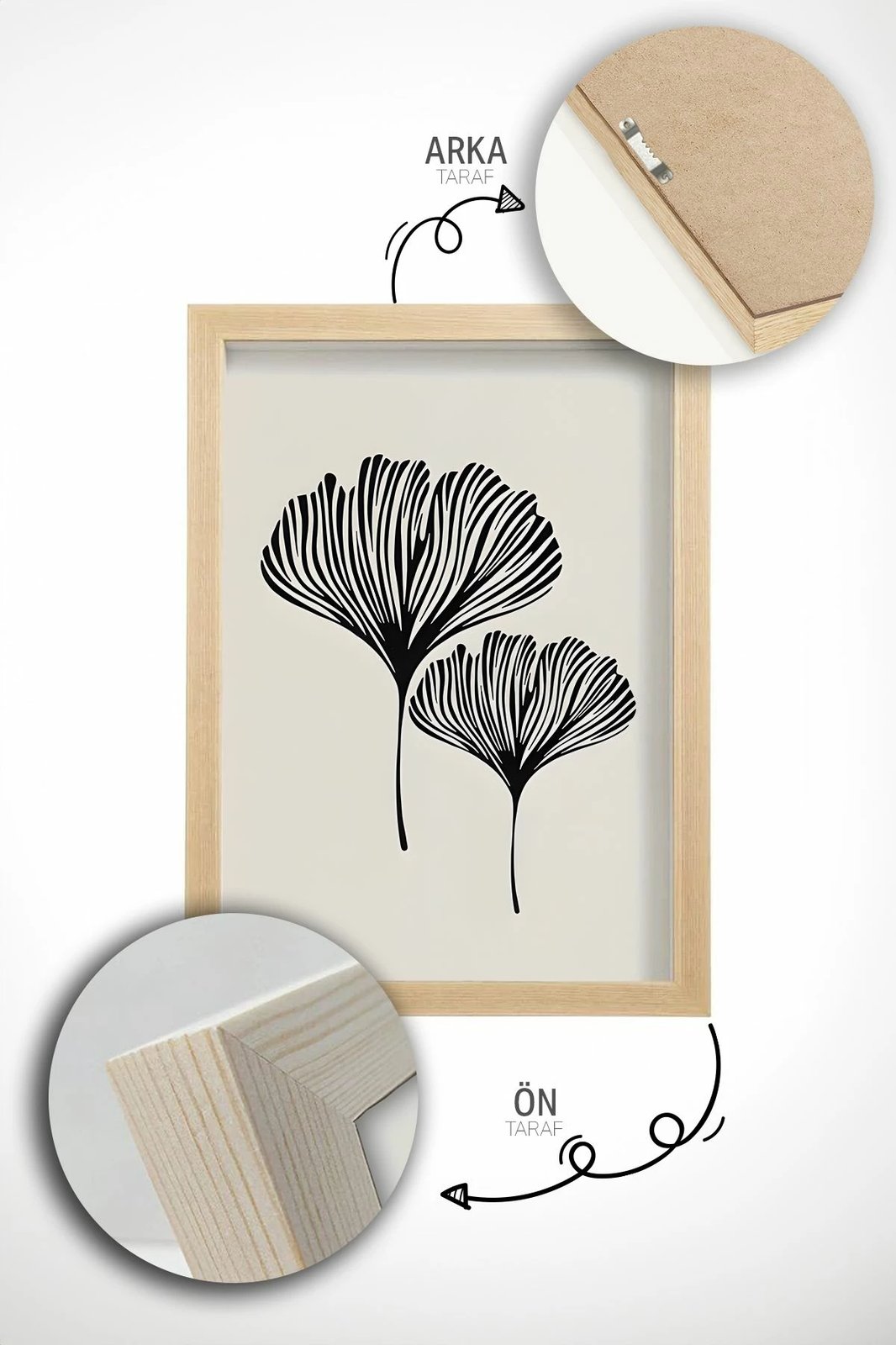 Set pikturash dekorative me kornizë, 3 copë, Wallity, Artvmodel31-Ahsap