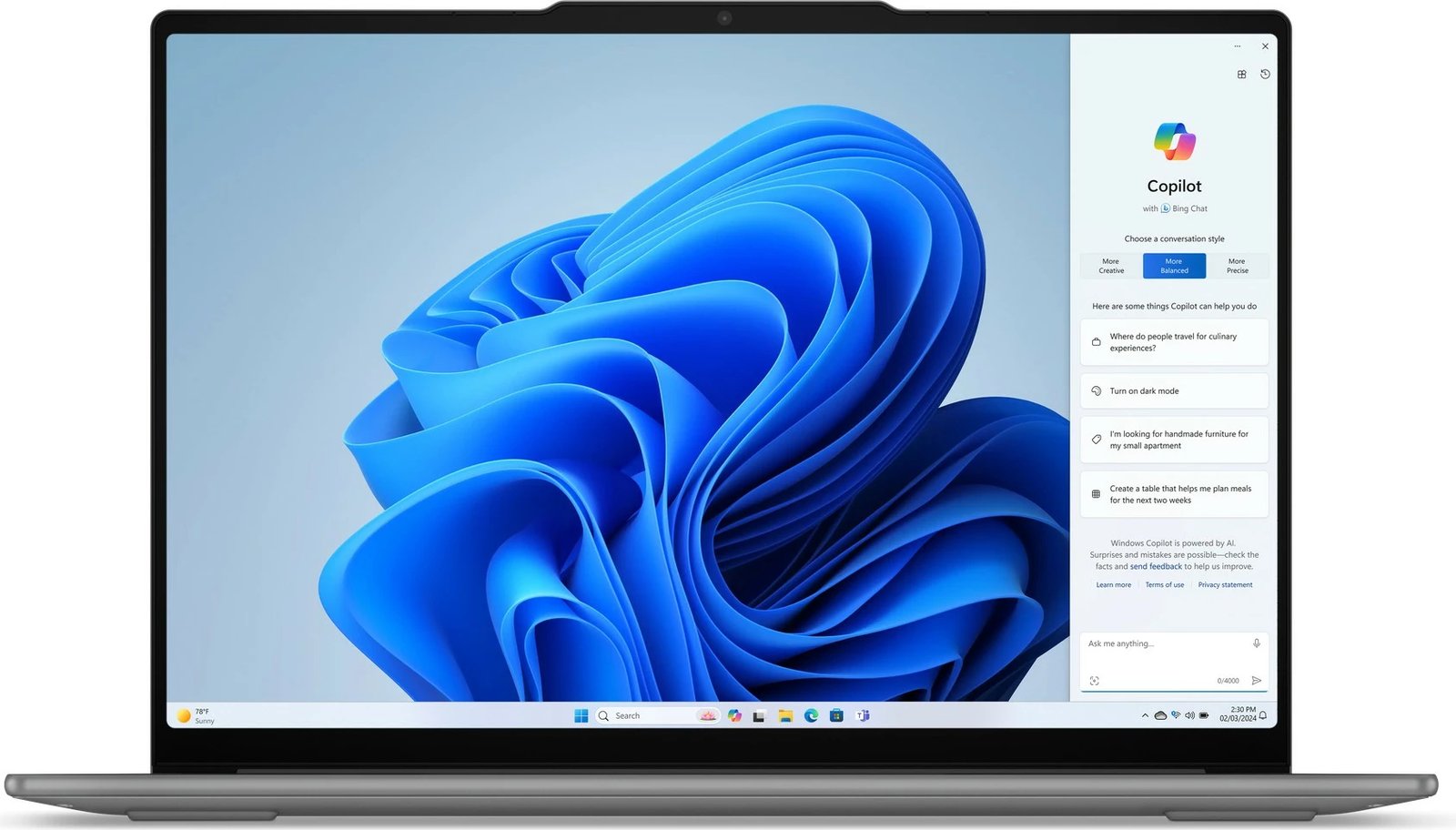 Laptop Lenovo Yoga Slim 7i Aura Edition 15ILL9, Core Ultra 7 258V, 32GB/1TB SSD, 15.3" OLED, gri