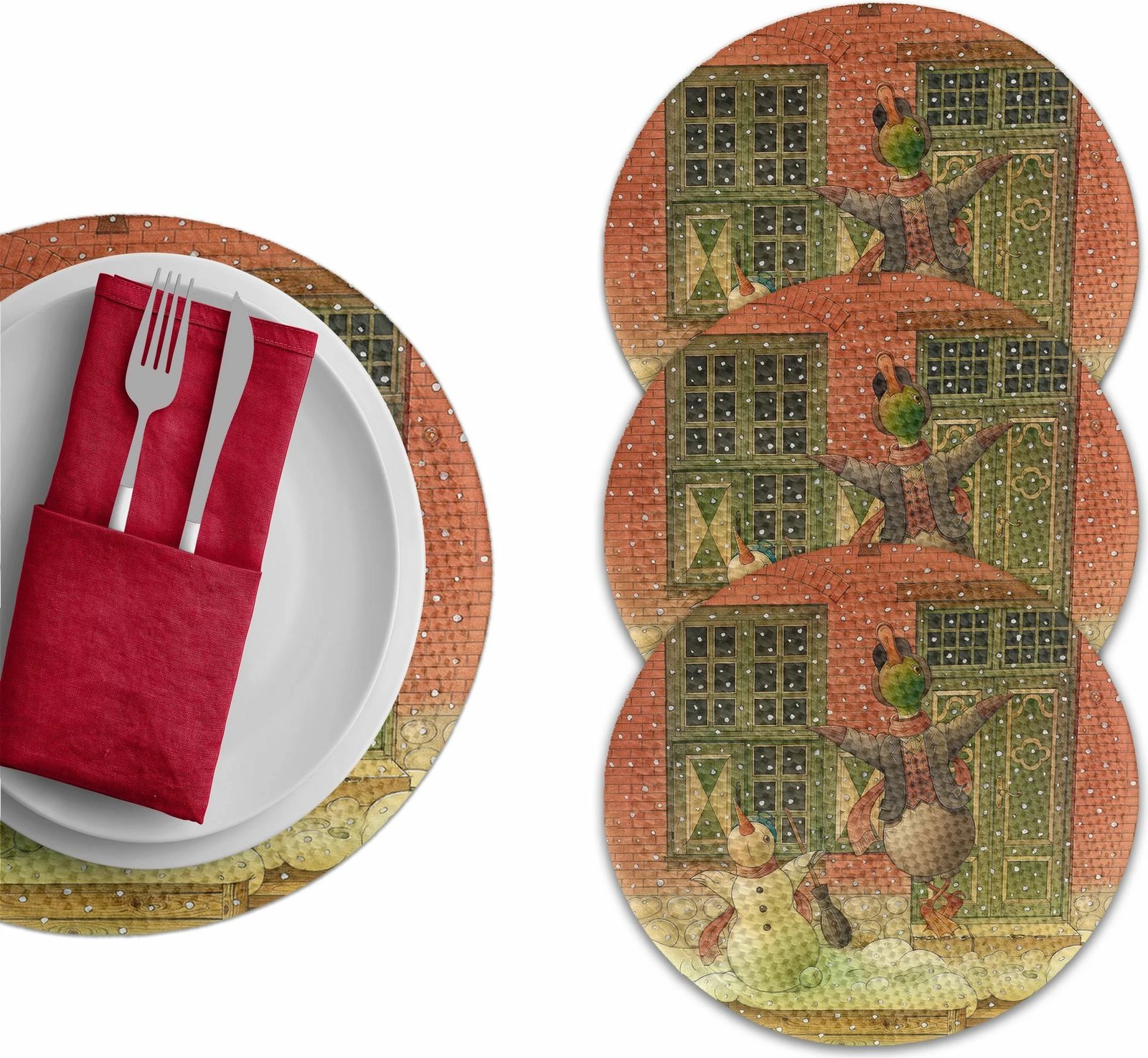 Set 4 nënshtrues tavoline Hermia Concept, shumëngjyrësh, 37cm