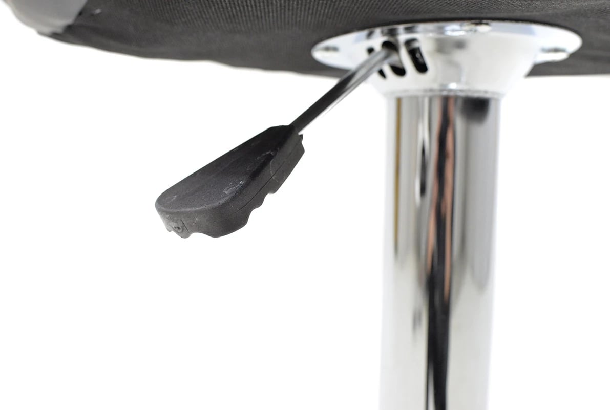 Karrige për bar Coozy, metal krom, lëkurë PU e zezë, set prej 2 copash