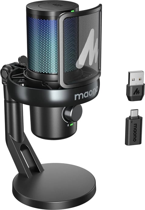 Mikrofon kondensator wireless Maono DM40 Pro, AI Voice Changer, RGB, i zi