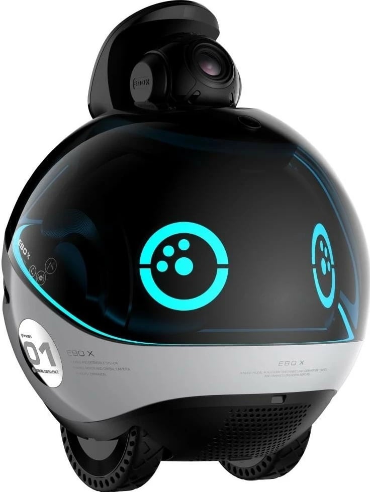 Robot shoqërues Enabot EBO X, për qen e mace, Wi-Fi, Bluetooth, bardhë-zi