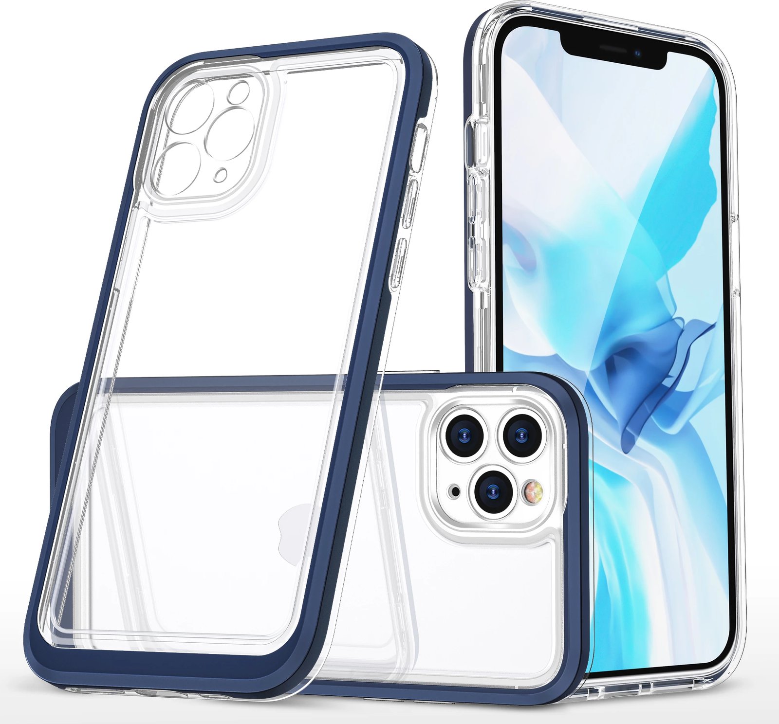 Mbështjellës Hurtel Hybrid Armor Clear 3in1 për iPhone 11 Pro Max, Kaltër/Transparent