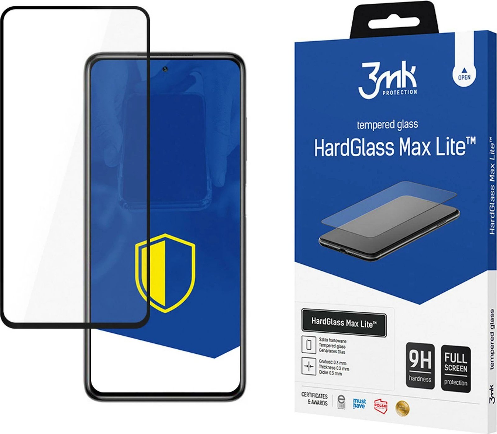 Xham i temperuar 3mk HardGlass Max Lite për Xiaomi Poco X3 Pro, i zi