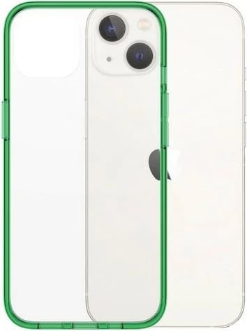 Mbështjellës PanzerGlass ClearCase për iPhone 13/14/15, transparent, i gjelbër, antibakterial, Military Grade