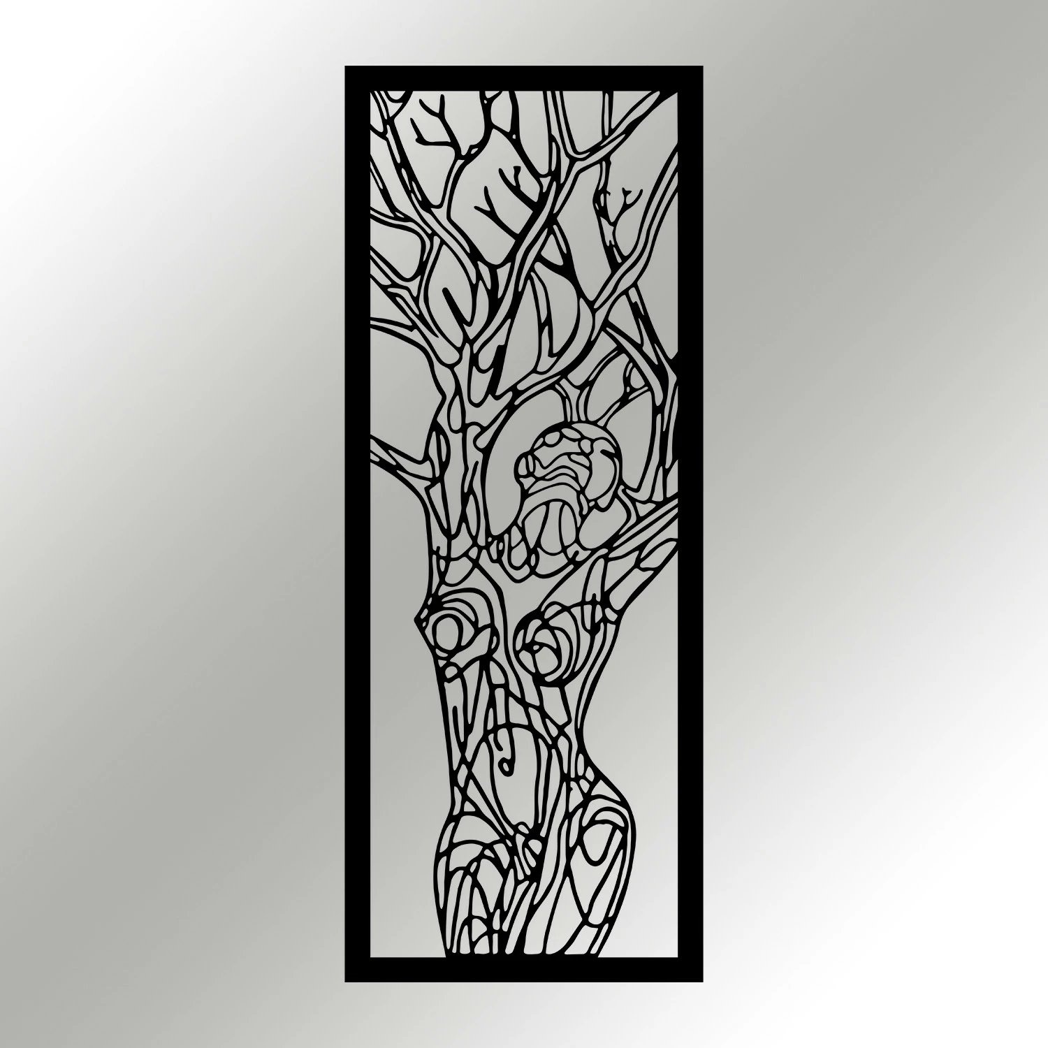 Aksesor dekorativ metalik për mur, Wallity, Vuslat, ngjyrë e zezë, 20x51cm