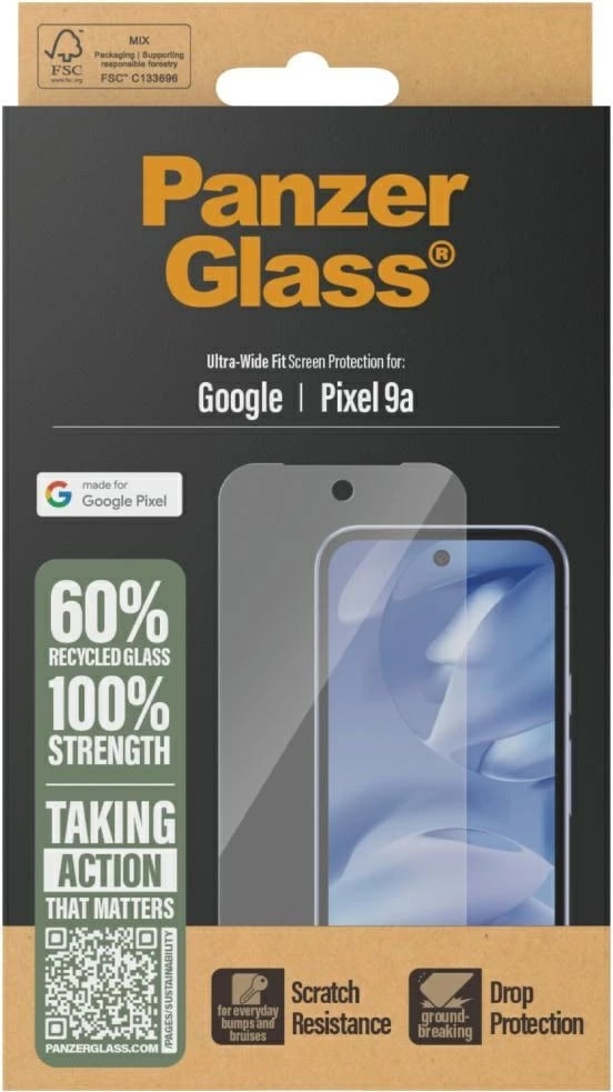 Mbrojtës xhami PanzerGlass Ultra-Wide Fit për Google Pixel 9a 5G