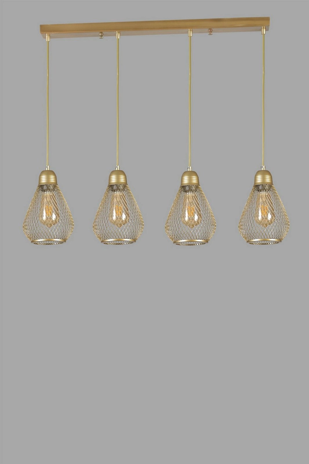 Llambë tavani Opviq, Armut 4-sh, ngjyrë ari, eskitme, e varur