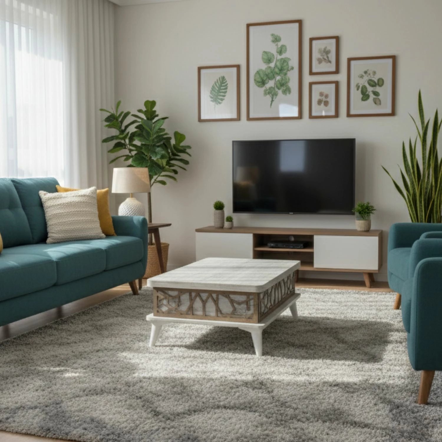 Tavolinë kafeje Skye Decor, ngjyrë e bardhë antike, Ada