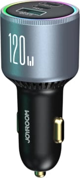 Karikues veture Joyroom JR-CCN07, 120W, 2x USB-C, 1x USB-A, me kabllo USB-C/USB-C 100W, Gri e errët