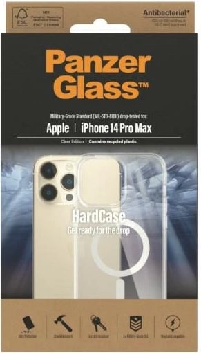 Mbështjellës PanzerGlass HardCase me MagSafe për iPhone 14 Pro Max, Transparent