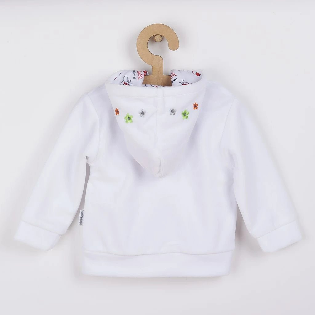 Bluzë me kapuç për bebe, NEW BABY, madhësi 86 (12–18 muaj), pambuk 80%/poliester 20%, e bardhë