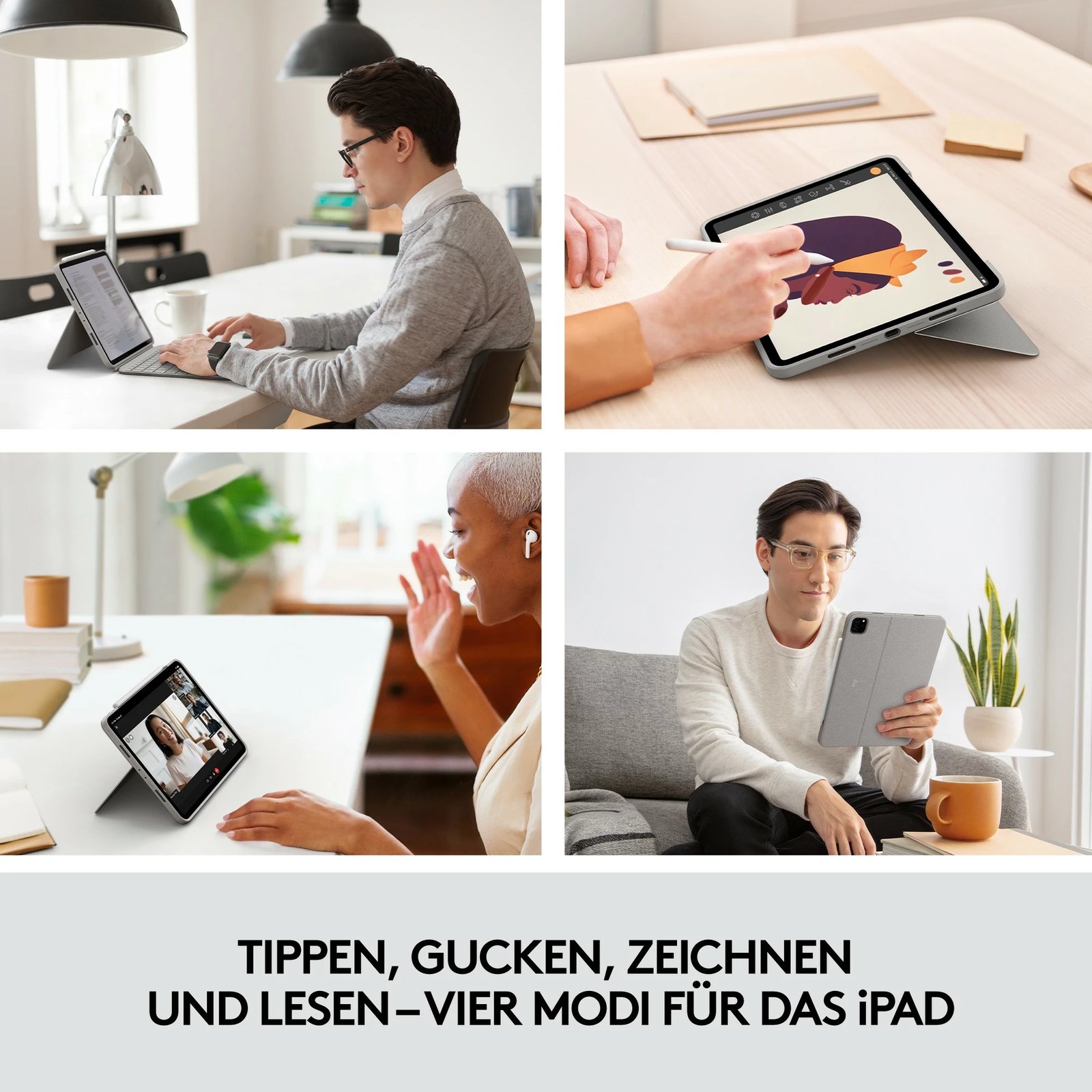 Tastierë me trackpad Logitech Combo Touch për iPad Pro 11-inch, Sand