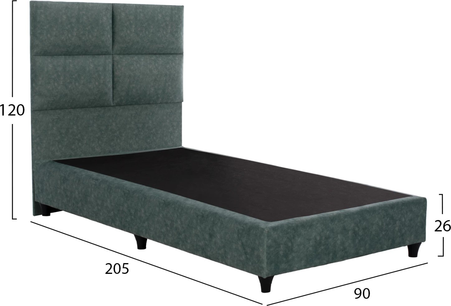 Krevat MILO FH652.27, material lëkure NUBUCK, 90x200 cm