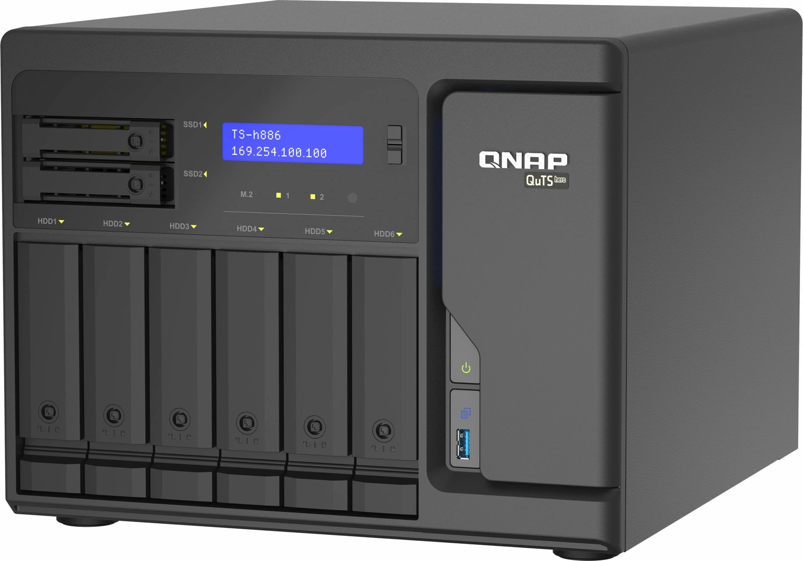 NAS QNAP TS-h886-D1602-8G-BRO, 8 vende, Intel Xeon D1602, 8GB RAM, gri